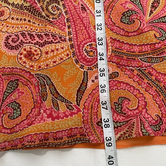 Ann Taylor Vintage Paisley silk chiffon Halter Midi Dress Orange Pink women’s 4 - Picture 12 of 12